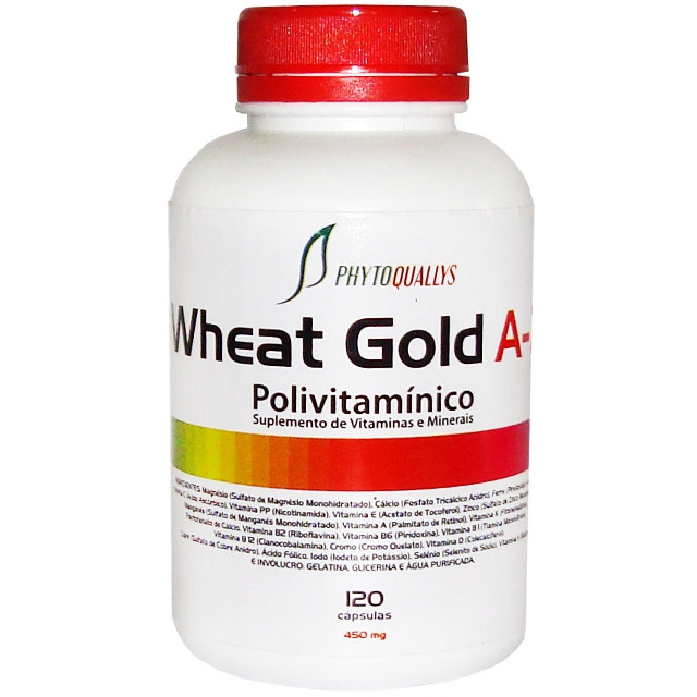 Polivitamínico Wheat Gold A-Z 450 mg c\ 120 cápsulas (Suplemento de Vitaminas e Minerais)