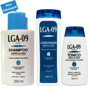 Kit Shampoo, Tônico e Condicionador LGA-09